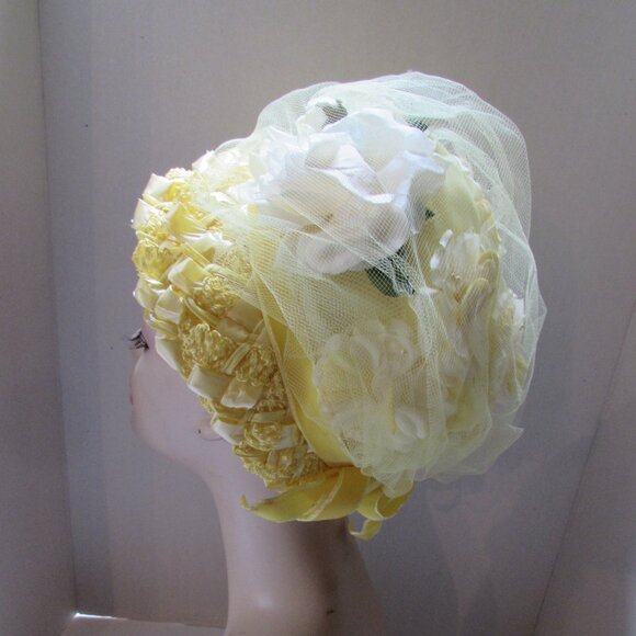 SALE Extravagant Bouffant or Bubble Hat Lemon Yellow main image 5